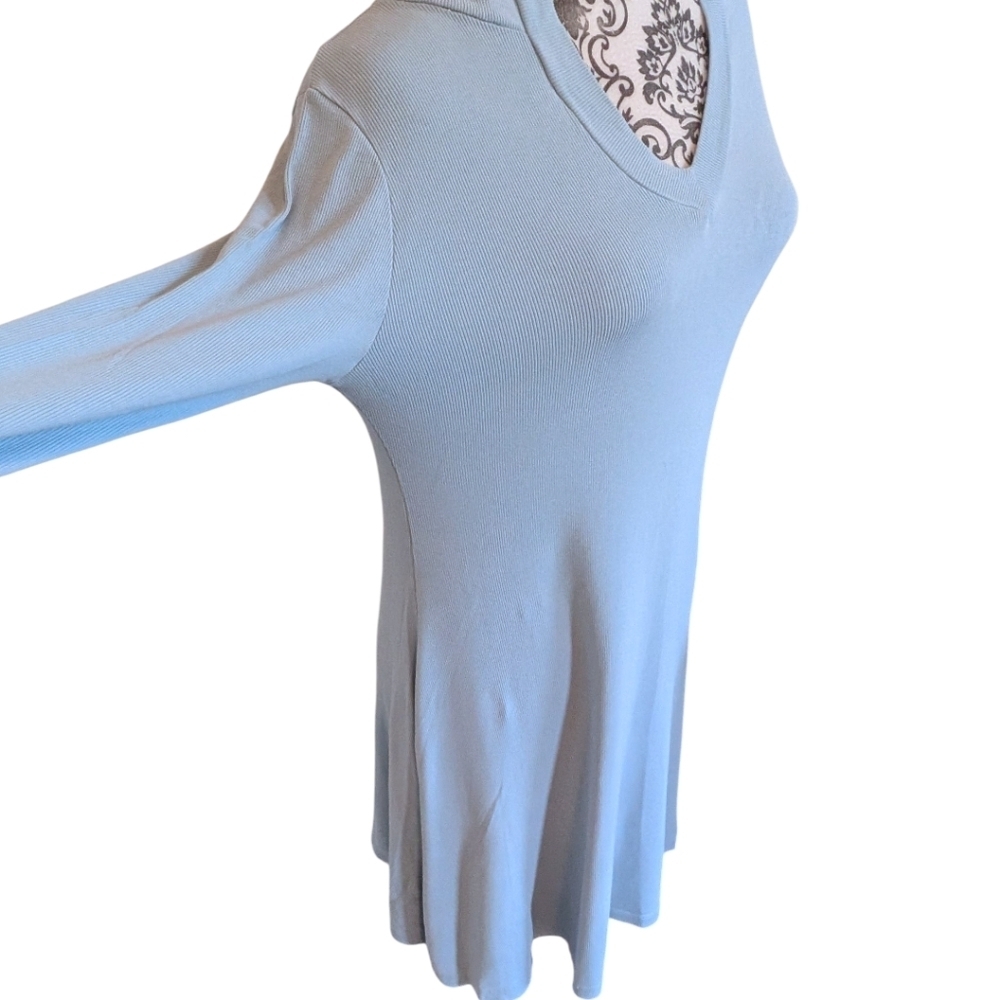 PJ Harlow Hooded Night Dress Women Large Blue Cotton Lounge Sleepwear - Picture 7 of 12